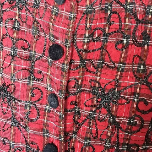 Country Wear‎ Clothing Company Red Black Vintage 90s Plaid Embroidered Size 20W - Picture 6 of 14